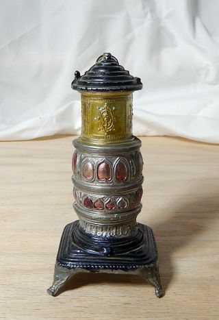 Vintage Cast Metal Parlor Pot Belly Stove Dollhouse Miniature 1:12