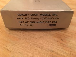 Ho Quality Craft Models York Central 61’ Well Hole Flat Car Wood Kit Nyc