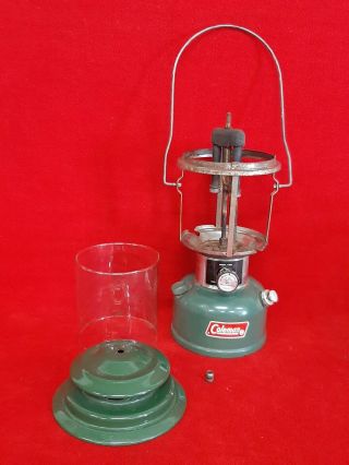Coleman Double - Mantle Lantern Model 220h Dated 9/1973 With Pyrex Globe