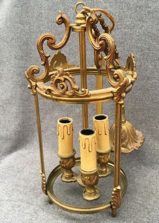 Large Antique French Lantern Chandelier Light Early 1900 