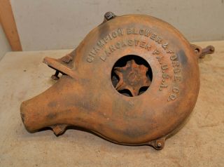 Antique Hand Crank Champion Blower & Forge Co Blacksmith Collectible Metal Tool
