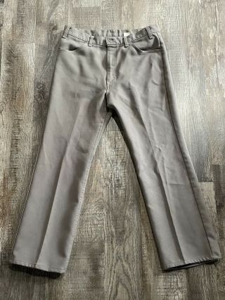 Vintage Levi’s Polyester Pants Sz 36x30 Black Gold Tab 60s 70s