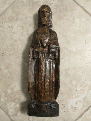 Antique Byzantine Santos Jesus Christ Hand - Carved Statue Orthodox