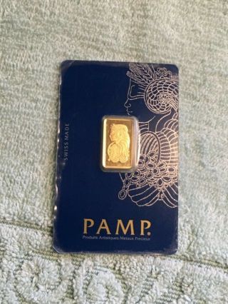 Pamp Suisse 5 Gram 999.  9 Fine Gold Bar