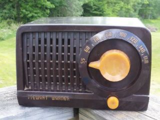 1952 Stewart Warner Vintage Antique Bakelite Tube Radio Model 9160