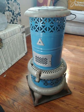 Antique Perfection Oil Heater Model 1630 Blue Porcelain