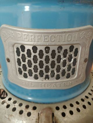 Antique Perfection Oil Heater Model 1630 blue porcelain 2