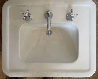 Crane Vintage Pedestal Sink Top In Cond W Jado Faucet