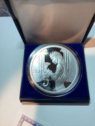 Anne Stokes Water Dragon 5 OZ.  999 Silver Coin Proof 6 SIGNED By Anne Stokes 2