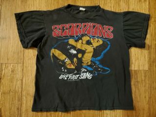 Vintage 1984 Scorpions Love At First Sting World Tour T Shirt Size Medium