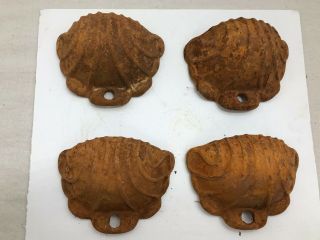 Antique Cast Iron Clam Shell Bathtub Feet Covers Or Decor Set Of 4
