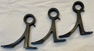 3 Pottery Barn Antique Bronze Drapery Wall Mount Brackets.  75 " For Small Rod