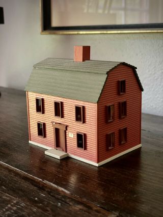 Vintage G&m Gudgel Miniature House,  Brown,  1988,  Signed,  1:144 Scale