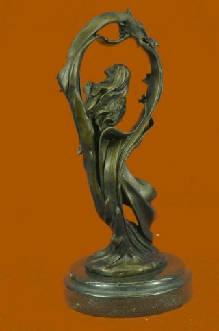 European Pure Bronze fairy maiden Change Lady Goddess of the moon Statue Artwork 3