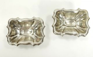 Fine Pair Austria Hungary Sterling Silver Salt Dishes Early 19th c.  Maker A.  K. 2