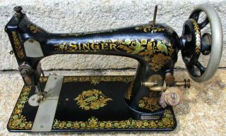 Singer Model 27 Treadle Sewing Machine Antique Rare Pheasant Decals " K " Series