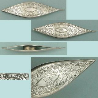 Antique Sterling Silver Tatting Shuttle By Nussbaum & Hunold Circa 1920s