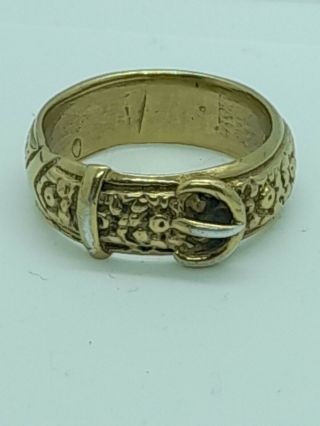 Antique Victorian Silver & Gold Gypsy Buckle Ring