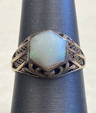 Antique Ostby & Barton Ob 10k Solid Yellow Gold Opal - ? Ring Size 6,  2.  4grams