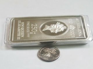 2021 St Helena East India Company £10 -.  999 Silver Bar.  250 gram. 4