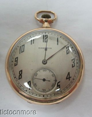Antique Hamilton Grade 900 19j Pocket Watch 1922 Patent Motor Micrometer