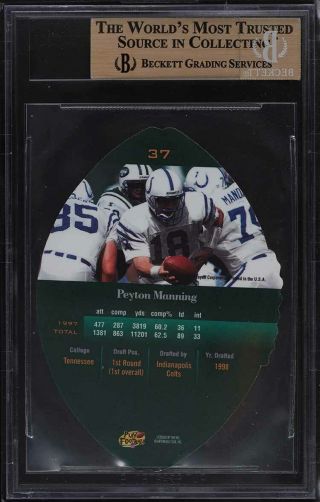 1998 Playoff Contenders Leather Peyton Manning ROOKIE RC 37 BGS 9.  5 GEM 2