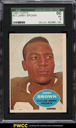 1960 Topps Football Jim Brown 23 Sgc 5 Ex