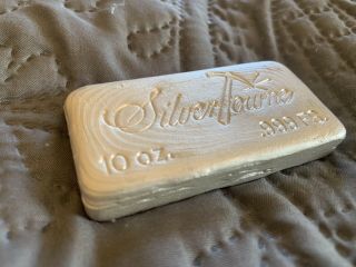 Silvertowne 10 Oz Poured.  999 Fine Silver Loaf Bar