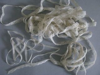 Antique Dainty Lace Trim Doll Clothes Narrow Edging 3 Patterns 9,  Yds