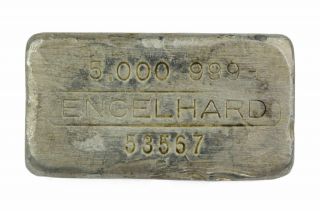 Old Engelhard 5th Series 5 Oz.  999 Fine Silver Bar S/n 53567 Est.  1300 Made