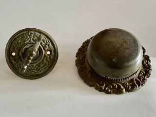 Antique Brass Ornate Twist / Turn Doorbell