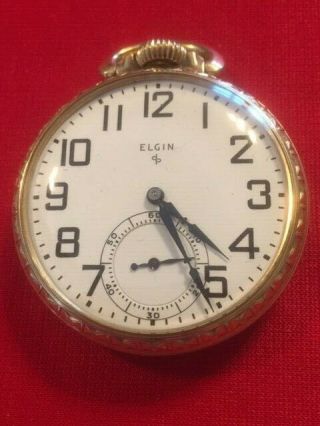 Antique 1940 Elgin 16s 19j Railroad Pocket Watch -