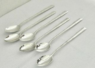 Gorham Sterling Silver Set Of 6 Iced Tea Lemonade Spoons Camellia Pattern 7 1/2 "