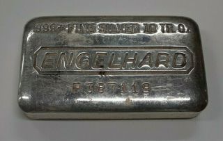 Engelhard Industries Poured 10 Troy Ounce.  999 Silver Ingot - P38