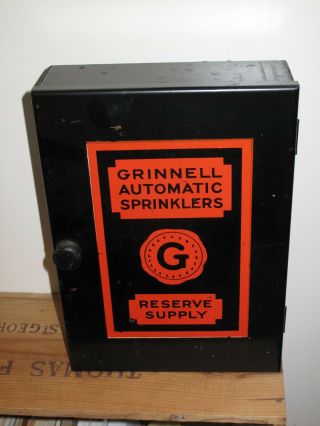 Grinnell Antique Fire Sprinkler Heads Supply Box,  12 Heads
