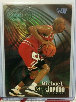 1997 - 98 Fleer Zone 10 Michael Jordan Insert Card Hof Bulls