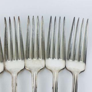 8 National Silver Co King Edward Silverplate Flatware Dinner Forks 1951 B2 3