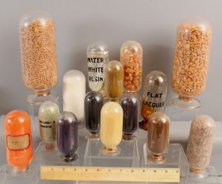 15 Antique Apothecary Bottles,  Glass Inverted Specimen Jar Pharmacy Show Globes,