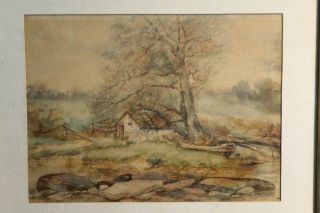 Antique Mary B.  Leisz,  Bucks County Impressionist,  Watercolor,  1917 Pennsylvania 2