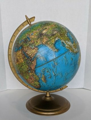 Vtg Cram Enviro - Sphere 12 " World Globe George F.  Cram Company Inc.  Made In Usa C