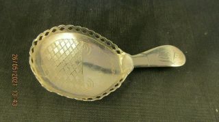 Antique White Metal Caddy Spoon