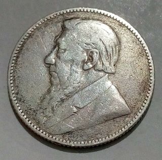 Silver 1896 South Africa 1 Shilling Scarce Only 436,  780 Made Antique Coin