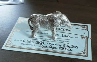 Miniature.  999 Fine Silver Good Luck Elephant Figurine 1.  65 Troy Oz 3d