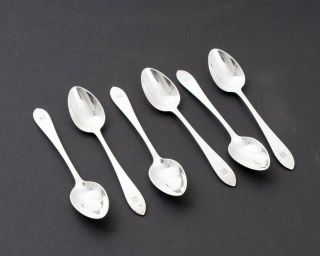 Set Of 6 Tiffany & Co.  Sterling Silver 4.  5 " Tea Or Coffee Spoons 84g Mono Dd
