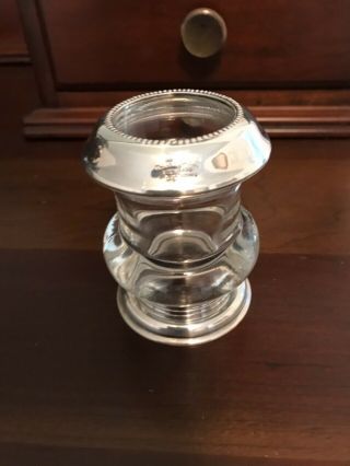 Sterling Silver And Glass Toothpick Holder By Frank M.  Whiting