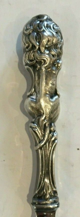 Antique Sterling Silver Letter Opener with Lion Handle 3
