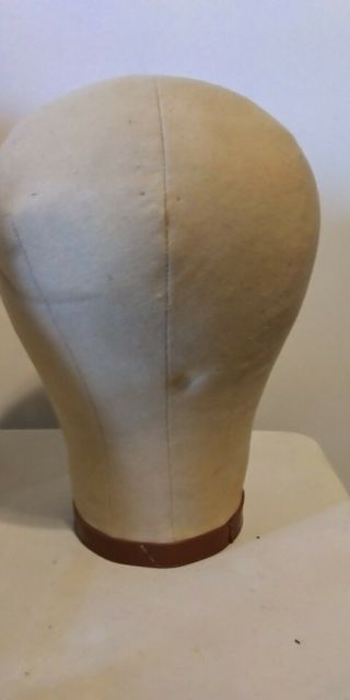 Antique Vintage Wig Hat Head Form Millinery Canvas Display Stand - 22 2