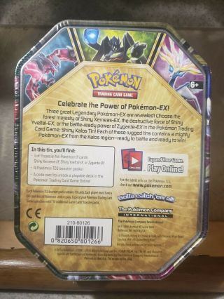 Legacy Pokémon collectable trading card game Xerneas EX with tin container 2
