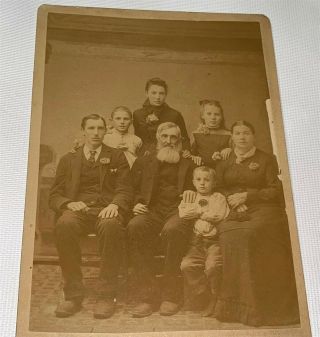 Rare Antique American Civil War Vet Family 134th Reg.  Pa Infantry Cabinet Photo