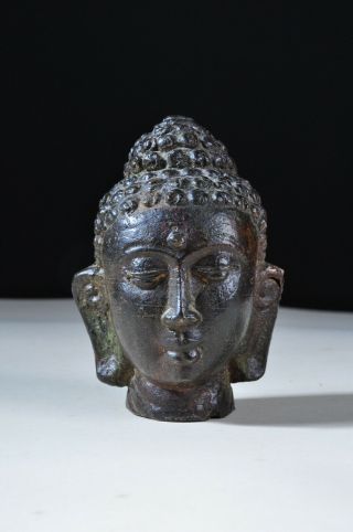 Ancienne Tête De Bouddha Bronze Antique Old Chinese Asian Thai Buddha Brass